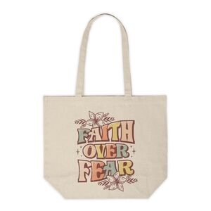 Faith Over Fear Custom Canvas Tote Bag